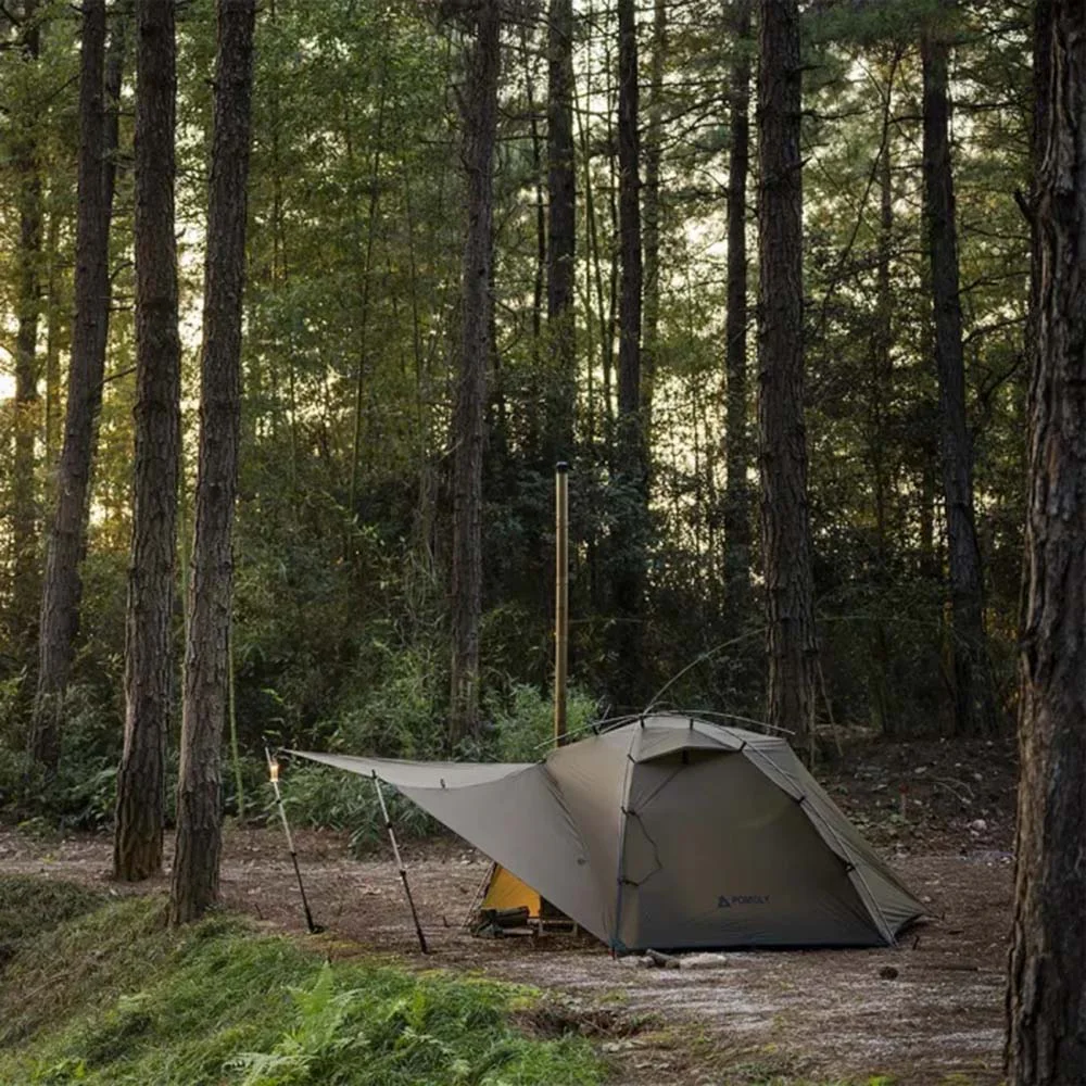 Pomoly Dune Solo Camping Tent | 1-Person Hot Tent with Stove